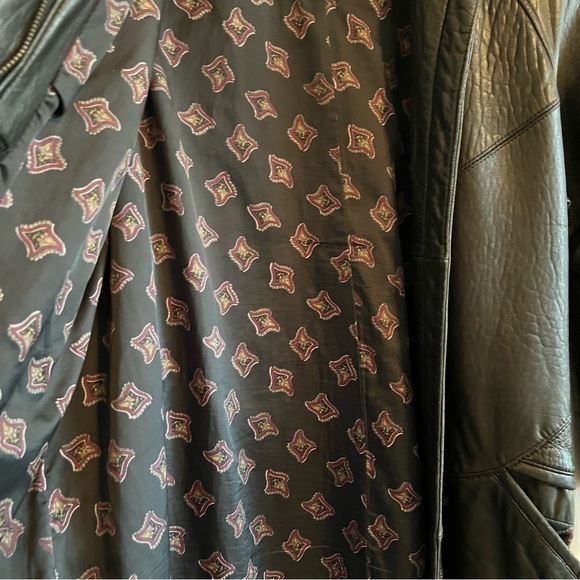 Vintage 80s Preston & York Leather Coat Black Oversized Design - Picture 11 of 15